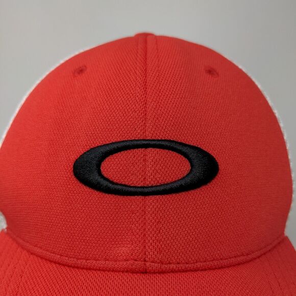 A-Flex Men's Fitted Mesh Back Hat Red White Size L/XL Embroidered O Logo - Picture 4 of 13